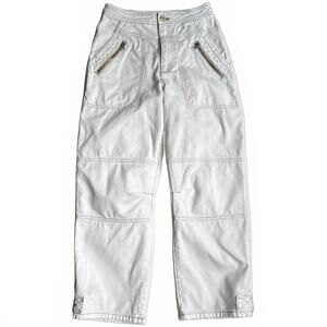 Free People Casual Chic Misty Road Crop Pants in Ecru Ivory Color- Size 4